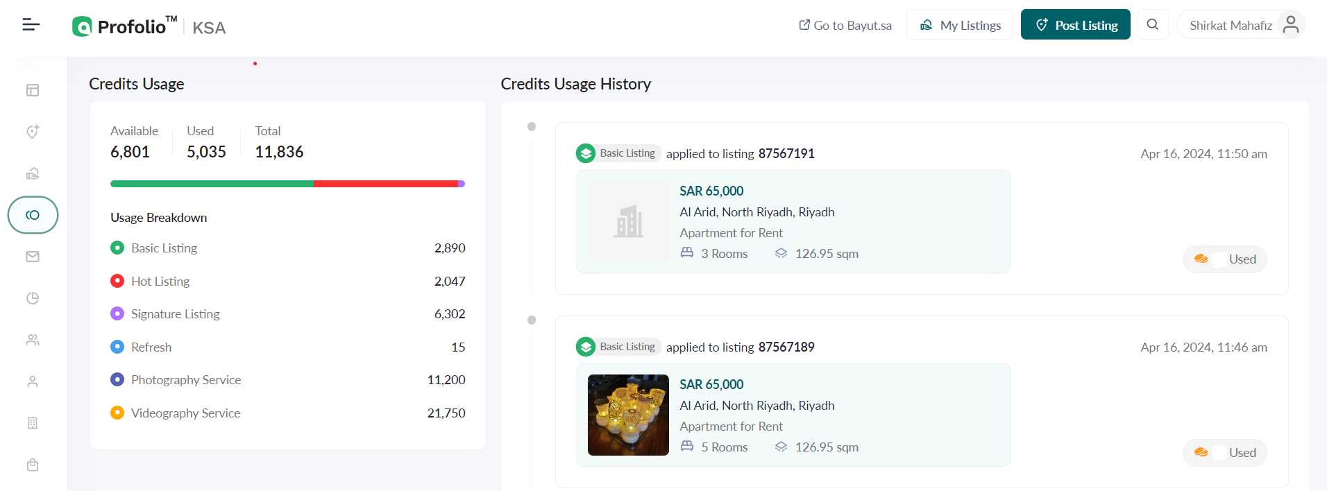 profolio for helpcentre credits usage.png